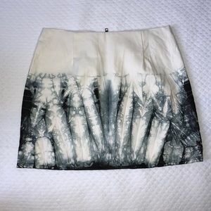 White and blue mini skirt